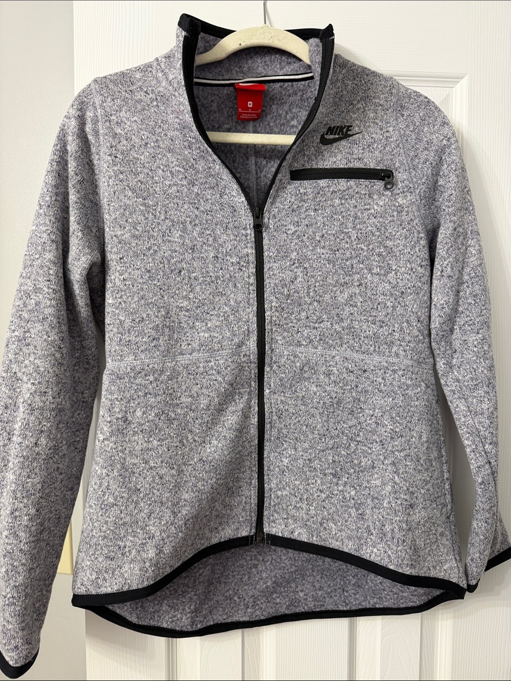 Nike Women's Heather Gray Full-Zip Utility Jacket with Black Trim
